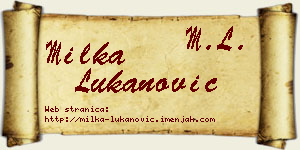 Milka Lukanović vizit kartica